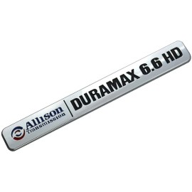 Emblema de capó Allison Transmisión Duramax 6.6 HD para GM 2500HD cromado - Paquete de 2