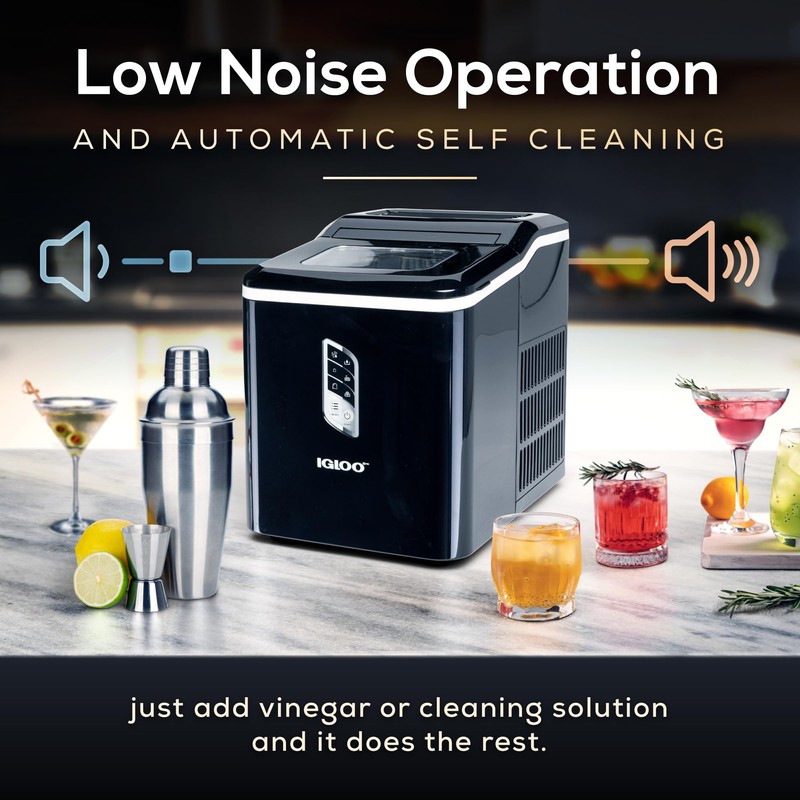 Igloo Automatic Ice Maker, Self- Cleaning, Countertop Size, 26 Pounds