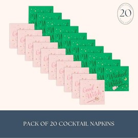 Bonjour Fête Good & Wicked Witch - Servilletas de papel pequeñas de 3 capas de Halloween | Decoración de mesa de fiesta premium | Decoraciones de Hall