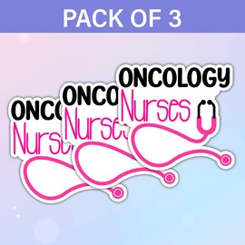SODAVA (3Pcs) Oncology Nurse Stickers Nursing RN Decal Nurses Week Stickers Nurses Day Stickers Oncology Nurse Month Oncology Nursing Gifts Decoration Graphic Bumper Laptop Stickers 3"x4"