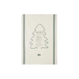 LEXINGTON Gingerbread Org Cotton Kitchen Towel, White/Green, 50x70