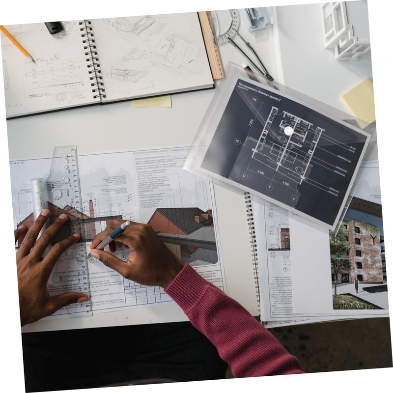 TEHAUX 12 File Pockets Clear Bag with Snap Buttons for