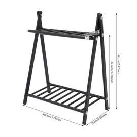 Giciashop 2 Tier Plant Stand, Stainless Steel Plant Display Holder, Opening Frame, 110LBS Load Capacity, Indoor/Outdoor Flower Ladder Shelf for Living Rooms, Courtyards