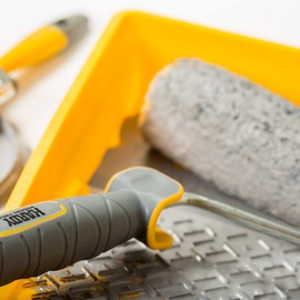 HARDY WORKING TOOLS Micro Painting Set, Basket Painting Set - 18 cm - Professional Paint Roller with Paint Tray - Complete Painting Set, Painter Paint Accessories - Paint Tray Roller Set - Paint