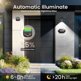 AUDERWIN Solar Fence Lights Outdoor Waterproof Dual Color LED Solar Powered Wall Lights for Outside Solar Fence Lights Outdoor for Porch, Deck, Patio, Stairs, Christmas Decorations 12 Pack