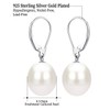 Sterling Silver White Teardrop Freshwater Cultured Pearl Leverback Dangle Earrings