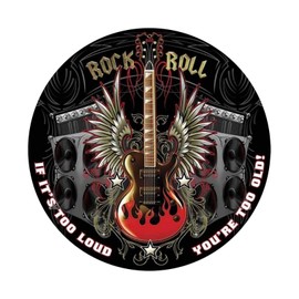 KENSILO Rock and Roll - Cartel de metal redondo para barra de estilo retro, estilo vintage, 30,5 x 30,5 cm