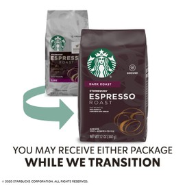 Starbucks Dark Roast Ground Coffee — Espresso Roast — 100% Arabica — 1 bag (12 oz.)