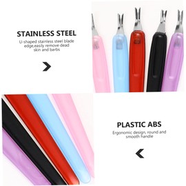 minkissy 50pcs Nail Cuticle Remover Cuticle Fork Tool Set Portable Dead Skin Pusher for Manicure