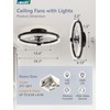 LEDIARY Flush Mount Ceiling Fans with Lights and Remote, 19.7''