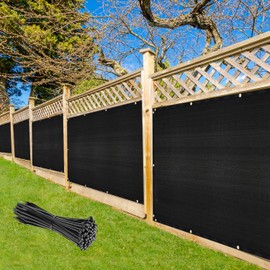 SHADESPEARE 7' x 15' Black Fence Privacy Screen,with Bindings & Grommets,Heavy Duty for Gardens,Backyard,Patio,Tennis Court,Pool,Construction Project,Outdoor Events,Support Customization
