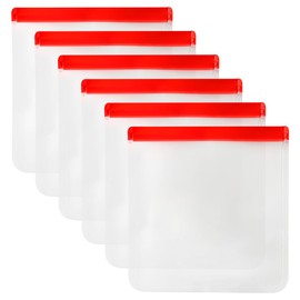 Lotsdonxia 6PCS PEVA Food Fresh Storage Bags Sealed and Leak-Proof Food-Grade Household Storage Bags Suitable for Freezing Fruits and Storing Vegetables