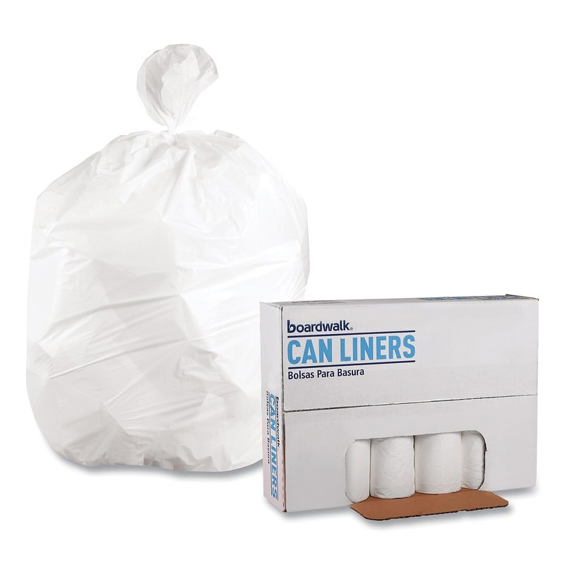 Boardwalk 4046EXH Waste Can Liners, 40-45gal, 40 x 46.6mil, White,