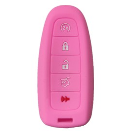KAWIHEN Silicone Key Fob Cover Compatible with Ford C-Max Edge Escape Expedition Explorer Flex Focus Taurus M3N5WY8609 (Pink)