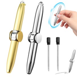 TZQFROCE Pack of 2 Fidget Spinning Pen Anti-Stress Spinning Pen Writing Tool Practical Fidget Spinning Pen Anti-Stress Toy for Children Teenagers Adults