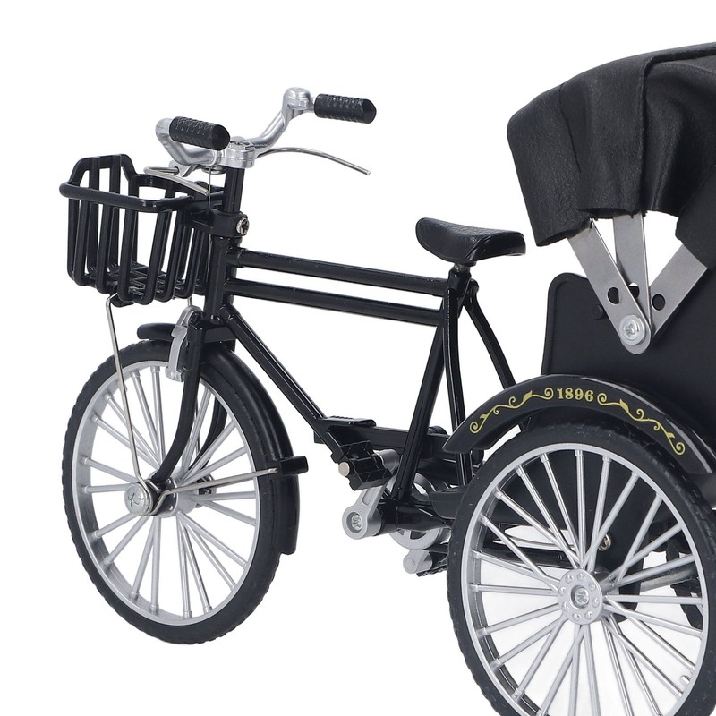 Rickshaw Model Retro Design Decorative Interesting Alloy 3 Wheel Rickshaw