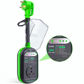 EyGde RV Surge Protector 30 Amp Waterproof Upgraded 8400 Joules Surge Protector for 30Amp Plug, Voltage Protection with Circuit Analyzer Power Guard for Camper Travel Trailer, Green