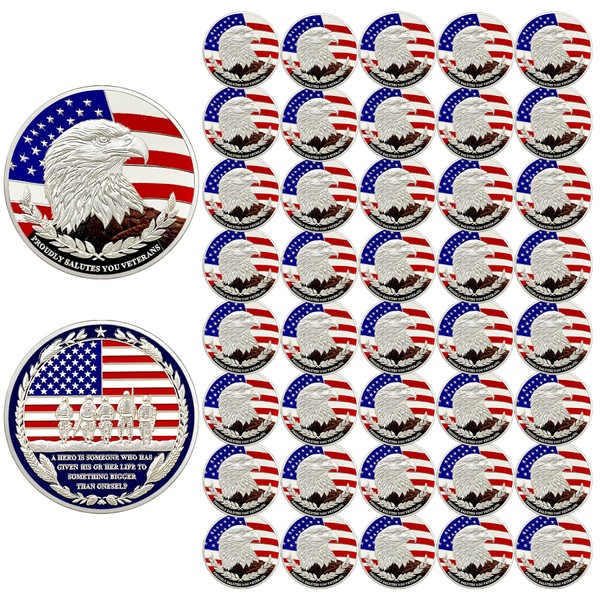 AtSKnSK 42 PCS Military Challenge Coin Proudly Salutes You Veterans