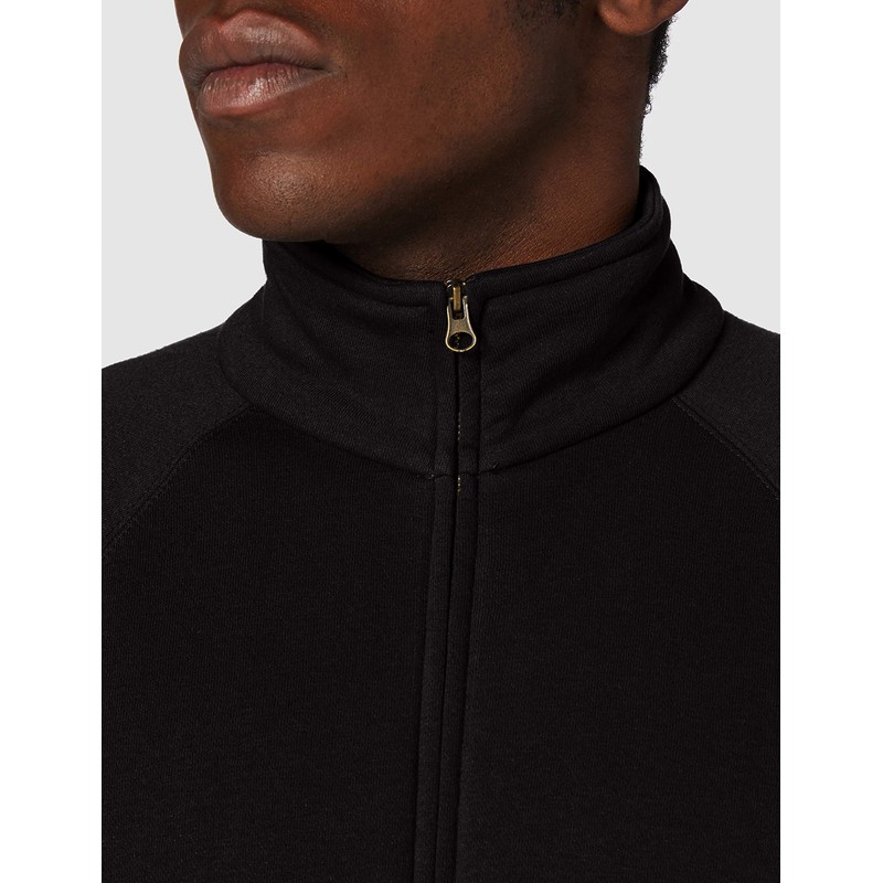 Fruit of the Loom Men's Zip front Premium Sweater, Black,