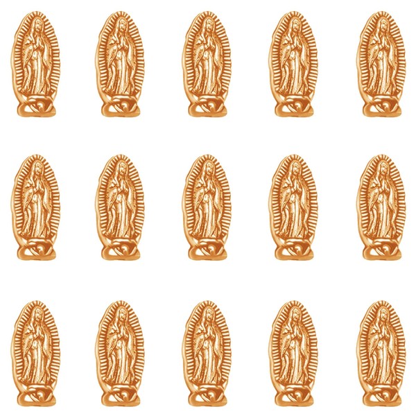 60 cuentas ovaladas de oro rosa de Nuestra Señora, Medalla Milagrosa, rosario, centro de mesa, cruz Jesús, Virgen, María, crucifijo de aleación católica para hacer joyas DIY 4,5 x 6 x 13 mm (A578)