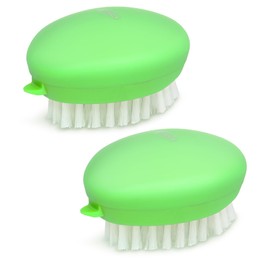 2 Pcs Vegetable Brush, Potato Scrubber Brush Veggie Brush with Non-Slip Grip, Vegetable Brush Scrubber for Food, Corn Silk and Carrots, with Dots Remover