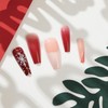 Caiguoer Pack of 24 Christmas False Nails Red Long False