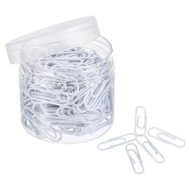 TA-VIGOR 200Pcs Paper Clips Small Size, 28mm Durable and Rustproof Paper Clip, Vinyl Coated to Prevent Tearing Pages with Box for Organize Office Home, White