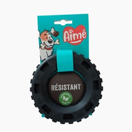 Aimé Hundespielzeug – Serie Cronos – Spielzeug für Hunde – Reifen für Hunde – mit einem Behälter für Leckerlis für Hunde – pflanzlich und natürlich – 15 cm – Spielzeug sehr robust – Hergestellt in