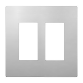 LIDER Double Decorator Metal Wall Plate, Temperature and Impact Resistant, 201 Stainless Steel, Screwless Cover, Modern Upgrade, Mid-Size 2-Gang 4.88” x 4.92”, Polished Chrome, LSMWP-32M-PC