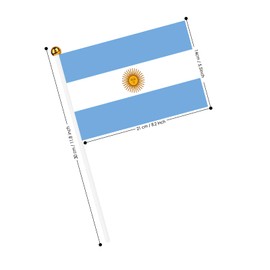 AhfuLife 30pcs Argentina Hand Held Flag for Party Decorations, 5.5 × 8.2 Inch Argentina Stick Flag Small Flags with 11.8 Inch Pole for Independence Day World Cup Football Heritage Hispanic Month Decorations