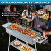 IRONWALLS Portable Charcoal Grill Outdoor Cooking, 32”L x 10”W Folded