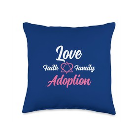 Adoption Symbol Gifts for Adopting Children Family Adoption Announcement Day Faith Family Throw Pillow, 16x16, Multicolor