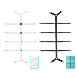 jwtyu 2 Stück Bettlakenspanner Verstellbar Elastische Bettlaken Spanngurt mit Metallclip Lakenspanner für Bettwäsche Tischtücher Matratzen und Sofabezüge