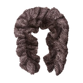 Faux Fur Stretchable Scarf Neck Warmer - Brown