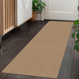 KOZYFLY Boho Runners for Hallways 2x5 ft Washable Kitchen Runner Non Slip Rubber Backed Hall Runners Cotton Entryway Runner Rugs Floor Carpet for Indoor Backdoor Bedroom Kitchen, Tan/Orange/Brown