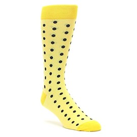 Statement Sockwear Polka Dot Men's Socks (Yellow, Gray)