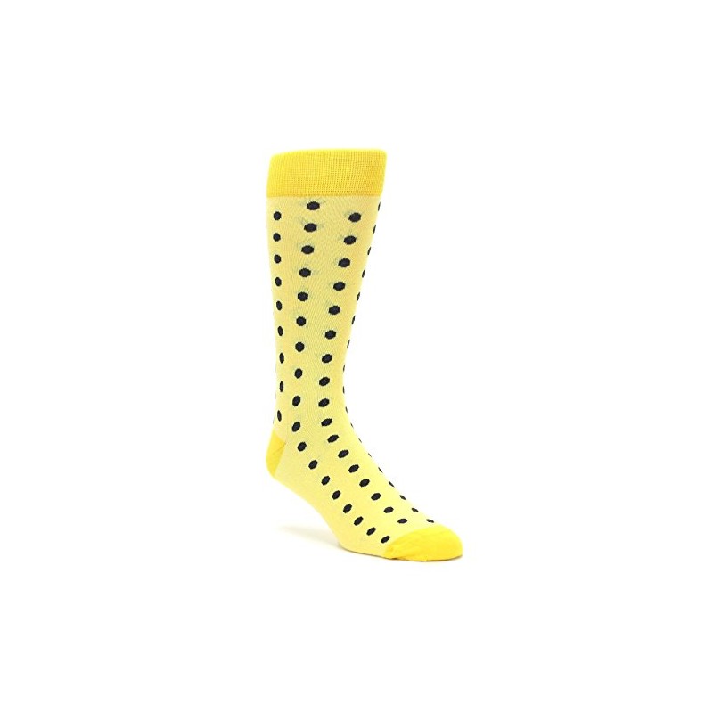 Statement Sockwear Polka Dot Men's Socks (Yellow, Gray)