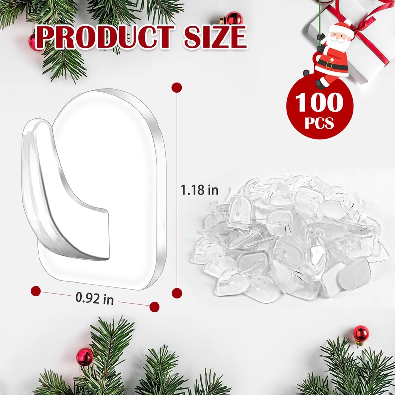 Christmas Light Hooks Clear String Light Clips Clear Adhesive Wall