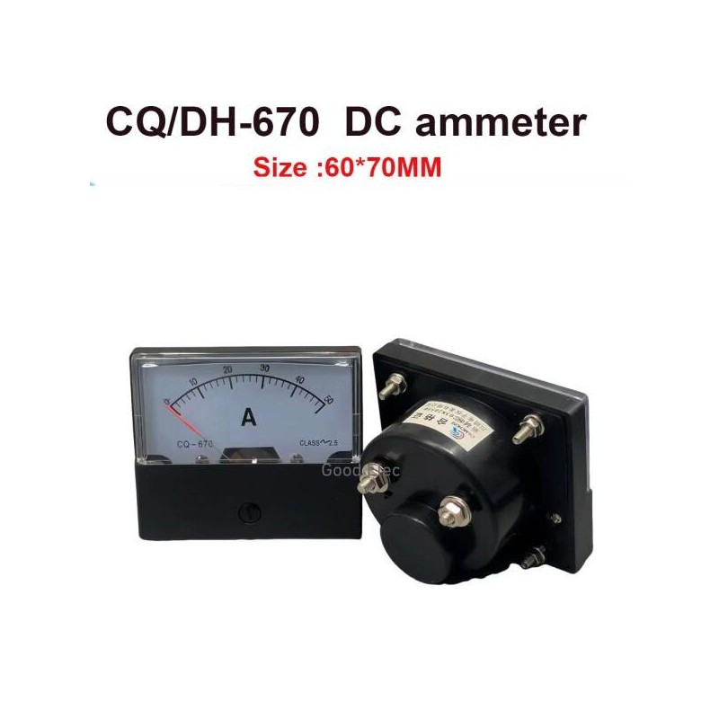 DC 아날로그 전류 패널 계량기 암페어 전류계, DH670 1A 5A