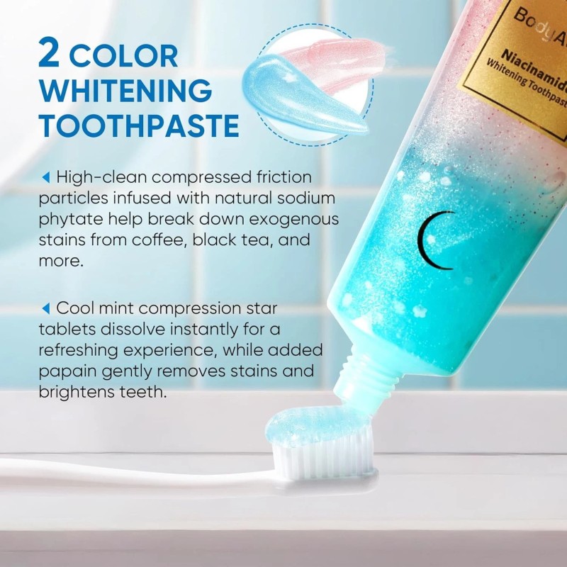 Bodyaccel Niacinamide Whitening Toothpaste, Niacinamide Intensive Whitening Toothpaste ...