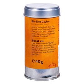 Sonnentor Ground Cinnamon (Ceylon Variety) Shaker 1 Pack (1 x 40 g) - Organic