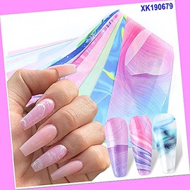 10pcs 20x4cm Galaxy Zodiac Starry Night Mar Nail Foil Transfer Sticker Xk19679 for Nails Design Nail Art Stickers Decals Supplies Manicure Tips Sticker Colorful for Nail Decorations