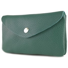 modamoda de P11 Women's Leather Purse Medium Handmade in Italy, Petrol green, M, small lightweight coin purse