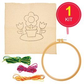 Baker Ross FN119 Punch Needle Starter Kit - 1 Kit, Learn to Sew Starter Kits for Beginners, Learn Embroidery