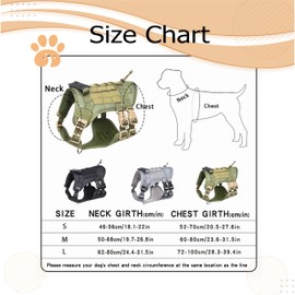 Wagably K9 Tactical Dog Harness - 5-Point Adjustable with Heavy-Duty Handle, No-Pull Vest for Large Dogs - Patch-Ready, Military Style - Ideal for Training, Hunting, and Walking (Black, Large)