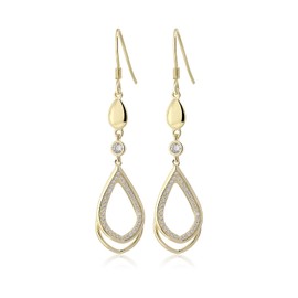 Meissa Sterling Silber baumelnde und tropfenförmige Ohrringe für Frauen, handgefertigt, Tropfenform, Statement-Ohrringe, Rotgold, lange Ohrringe, Brautjungfergeschenk (Gold)