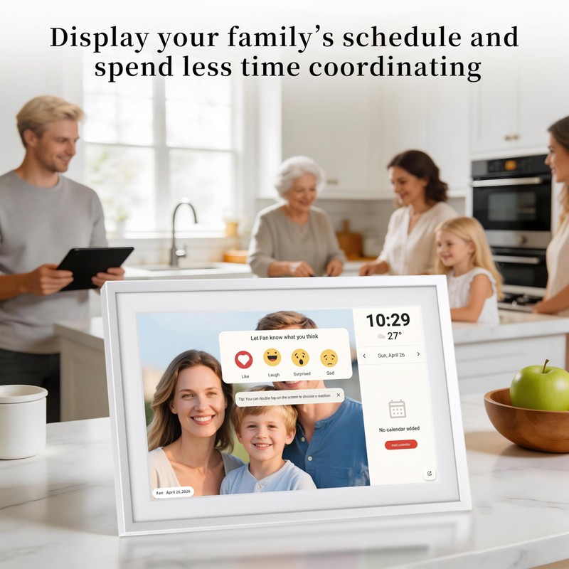 10.1 Inch Digital Calendar & WiFi Digital Photo Frame, Frameo