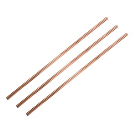 sourcing map Copper Round Tube, 7mm OD 0.2mm Wall Thickness 300mm Length Straight Pipe Tubing 3 Pcs