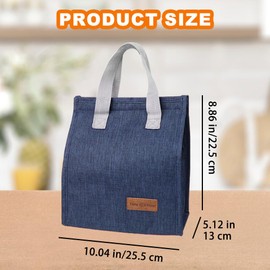 hzfengsheng Lunch Bags for Women Men, Portable Insulated Leak-Proof Waterproof Lunch Bag Tote Bag, Thermal Cooler Bag Lunch Organizer for Kids, Girls, Boys, Work School Travel Picnic (Blue)