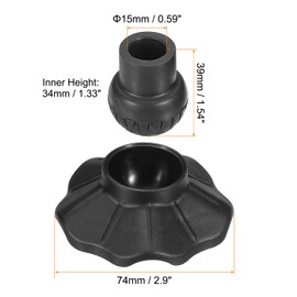 PATIKIL 0.59 Inch Chair Foot Cover, 4 Pack Non-Slip Camping Chair Legs Cap Replacement Folding Chair Table Leg Pads Floor Protectors Stability on Rugged Fit for 0.59"(15mm) Legs, Black